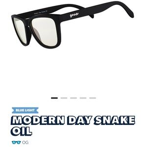 New In Box Goodr Modern Day Snake Oil Blue Light Glasses